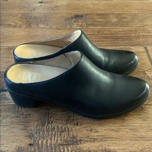 Dansko Carrie Mule Clog Comfort Shoes Black Leather Size 40